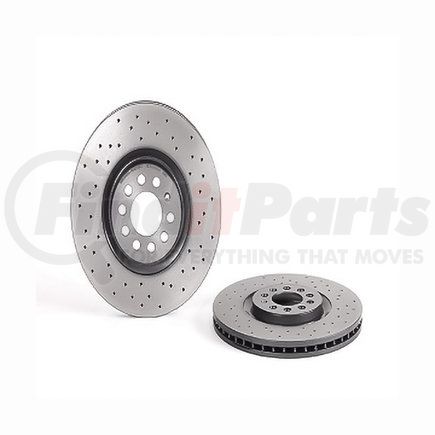 09.7880.1X by BREMBO - Premium UV Coated Front Xtra Cross Drilled Brake Rotor