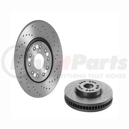 09.8402.1X by BREMBO - Premium UV Coated Front Xtra Cross Drilled Brake Rotor
