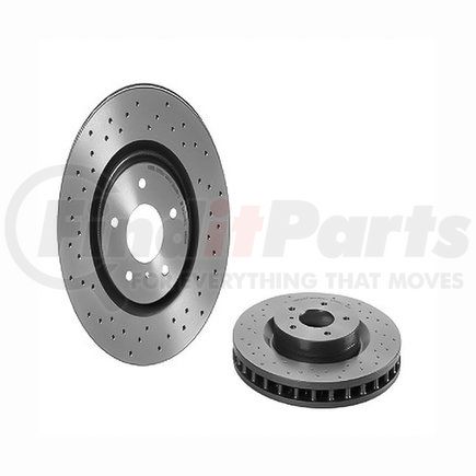 09.8485.1X by BREMBO - Premium UV Coated Front Xtra Cross Drilled Brake Rotor