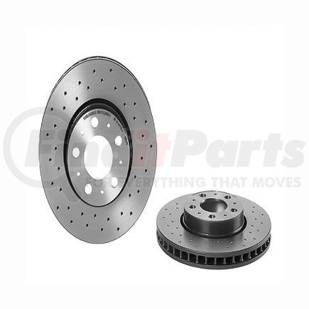 09.8633.1X by BREMBO - Premium UV Coated Front Xtra Cross Drilled Brake Rotor