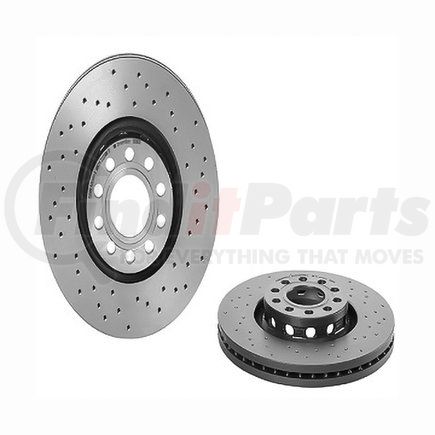 09.8690.1X by BREMBO - Premium UV Coated Front Xtra Cross Drilled Brake Rotor