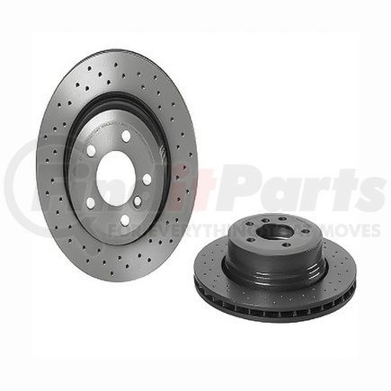 09.9573.1X by BREMBO - Premium UV Coated Rear Xtra Cross Drilled Brake Rotor