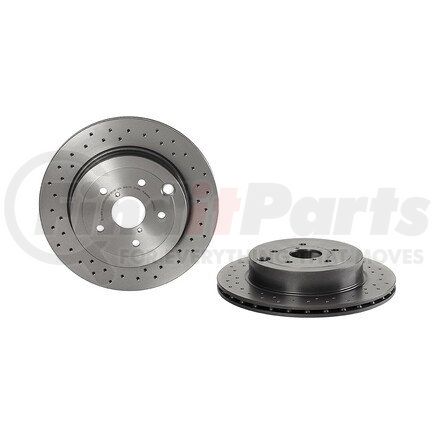 09.A198.1X by BREMBO - Premium UV Coated Rear Xtra Cross Drilled Brake Rotor