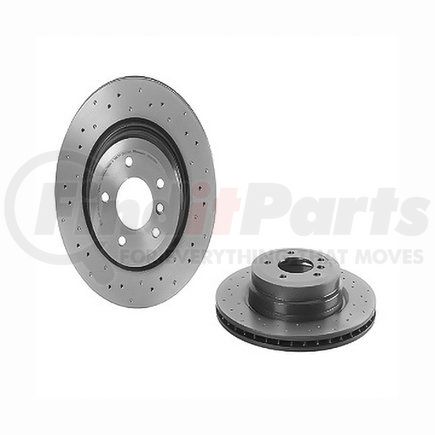 09.A270.1X by BREMBO - Premium UV Coated Rear Xtra Cross Drilled Brake Rotor