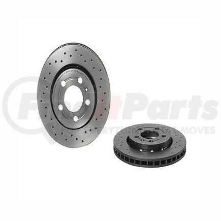 09.A652.1X by BREMBO - Premium UV Coated Rear Xtra Cross Drilled Brake Rotor