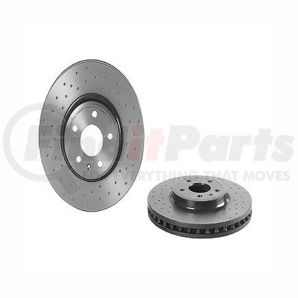 09.A758.1X by BREMBO - Premium UV Coated Front Xtra Cross Drilled Brake Rotor