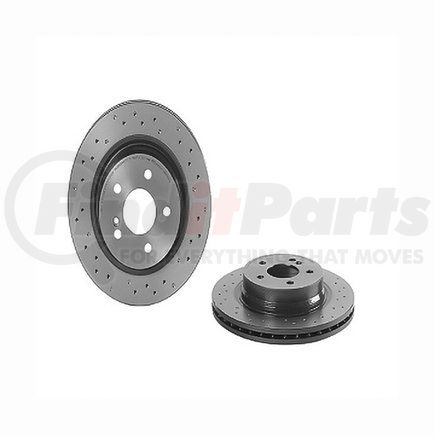 09.A760.1X by BREMBO - Premium UV Coated Rear Xtra Cross Drilled Brake Rotor