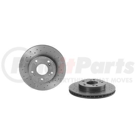 09.5457.3X by BREMBO - Premium UV Coated Front Xtra Cross Drilled Brake Rotor
