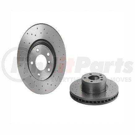 09.B570.1X by BREMBO - Premium UV Coated Front Xtra Cross Drilled Brake Rotor