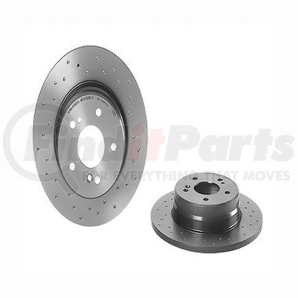 08.7211.2X by BREMBO - Premium UV Coated Rear Xtra Cross Drilled Brake Rotor