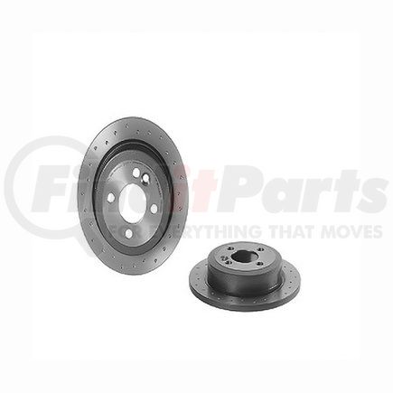 08.9163.2X by BREMBO - Premium UV Coated Rear Xtra Cross Drilled Brake Rotor