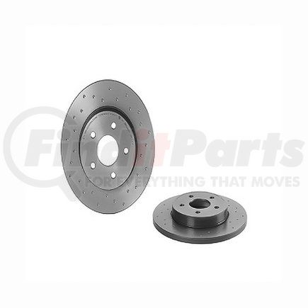 08.9734.1X by BREMBO - Premium UV Coated Rear Xtra Cross Drilled Brake Rotor