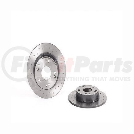 08.A147.1X by BREMBO - Premium UV Coated Rear Xtra Cross Drilled Brake Rotor