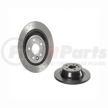 08.A540.1X by BREMBO - Premium UV Coated Rear Xtra Cross Drilled Brake Rotor