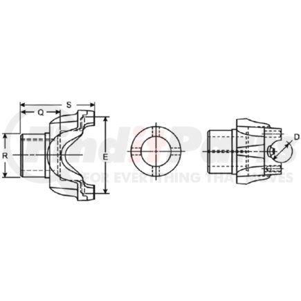 100-4-06608-1X by DANA - SPL100 Series Differential End Yoke - Assembly, Steel, BS Yoke Style, 39 Spline