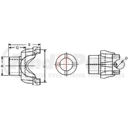 100-4-1331-1X by DANA - SPL100 Series Differential End Yoke - Assembly, Steel, BS Yoke Style, 39 Spline