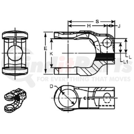 10-4-1001SX by DANA - 1000ST Series Steering Shaft End Yoke - 0.811-30 Based On 36 Spline