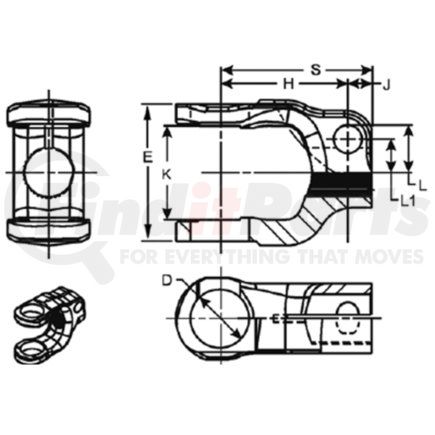 10-4-561SX by DANA - STEERING SHAFT YOKE