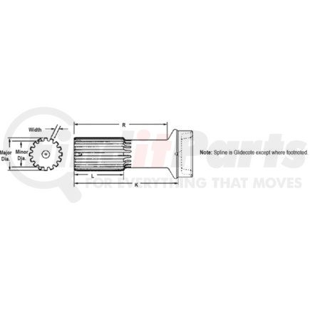 55-40-81X by DANA - Drive Shaft Tube Shaft Assembly; with Boot Can; 3.500 x .083 Tubing