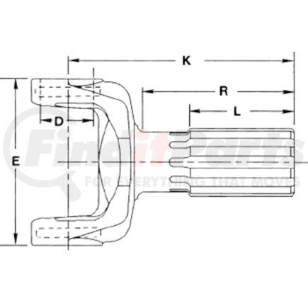 5-82-791-3 by DANA - 1610 Series Drive Shaft Yoke Shaft - 16 Spline, BP Style