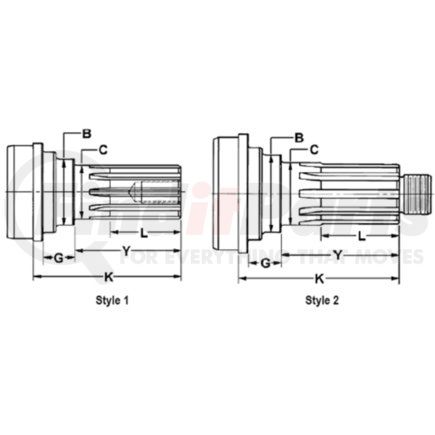 6-53-421 by DANA - Drive Shaft Midship Stub Shaft - For Use With End Yoke or Companion Flange