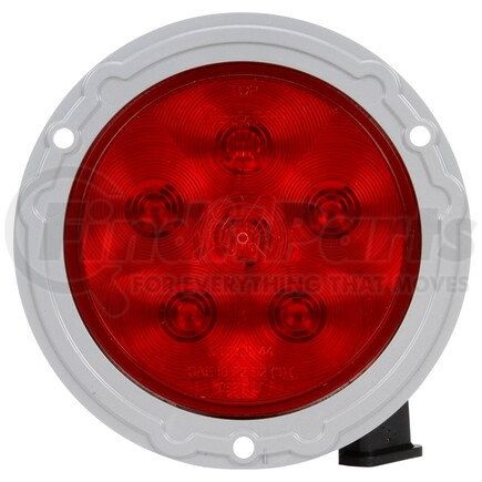 44954R by TRUCK-LITE - LED Stop/Turn/Tail Light - Super 44, Red, Round, 6 Diode, Gray Flange Mount, Diamond Shell, Hardwired, Straight PL-3 Female, 12V