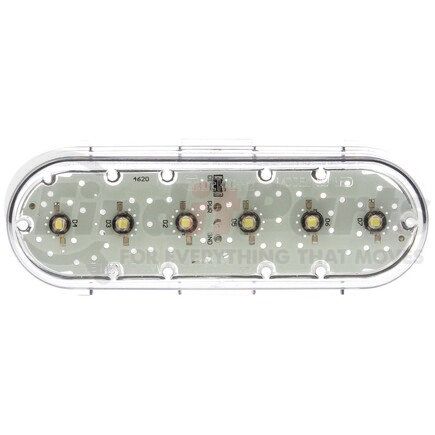 60354C by TRUCK-LITE - 60 Series Work Light - 2x6 in. Oval LED, White Housing, 6 Diode, 12V, Grommet Mount, 450 Lumen
