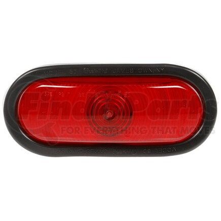 60344R by TRUCK-LITE - 60 Series, Incandescent, Red Oval, 1 Bulb, Rear Turn Signal, Black Grommet Mount, Socket Assembly, Stripped End/Ring Terminal, 12V, Kit