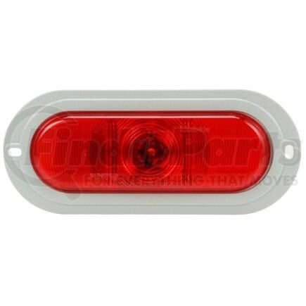 66082R by TRUCK-LITE - LED Stop/Turn/Tail Light - Super 66, Red, Oval, 1 Diode, Gray Flange Mount, Fit 'N Forget S.S., 12V