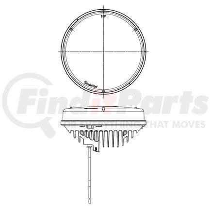 81801 by TRUCK-LITE - 81 Series Vehicle-Mounted Spotlight - 7 in. Round LED, Black Housing, 10 Diode, 24V, Bracket Mount, Lumen