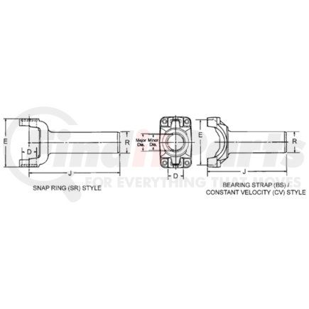 2-3-15461X by DANA - Drive Shaft Transmission Slip Yoke