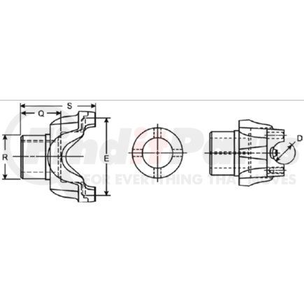 3-4-18183-1 by DANA - 1480 Series Drive Shaft End Yoke - Steel, 36 Spline, BS Yoke Style, Splined Hole