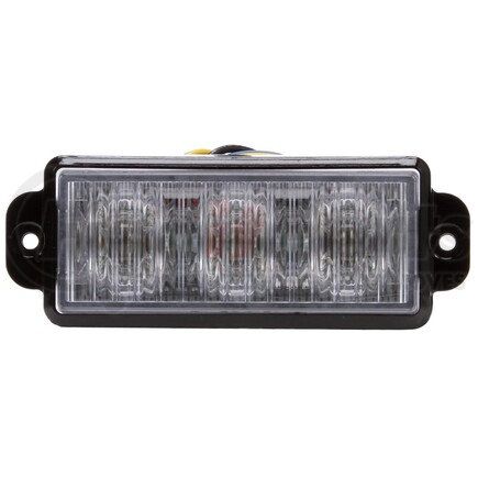 92870R by TRUCK-LITE - LED, Strobe, 3 Diode, Rectangular Clear/Red, Black Bracket Mount, Class I, Hardwired, Stripped End, 12V