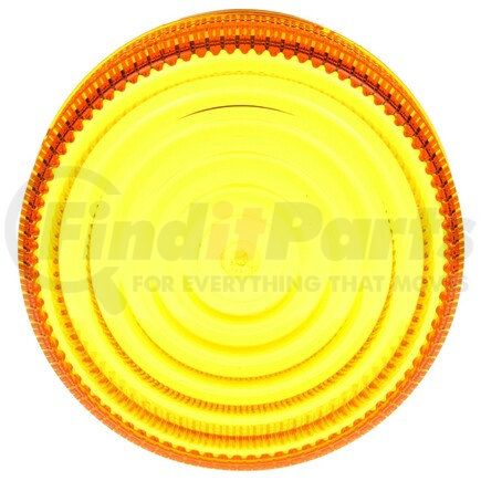 99108Y by TRUCK-LITE - Strobe Light Lens - Round, Yellow, Polycarbonate, Snap-Fit, For Strobe 92531Y, 92530Y