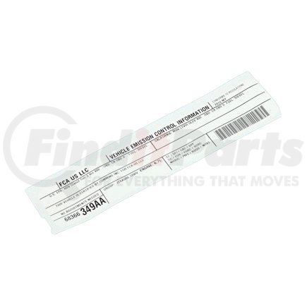 68366349AA by MOPAR - Emission Label