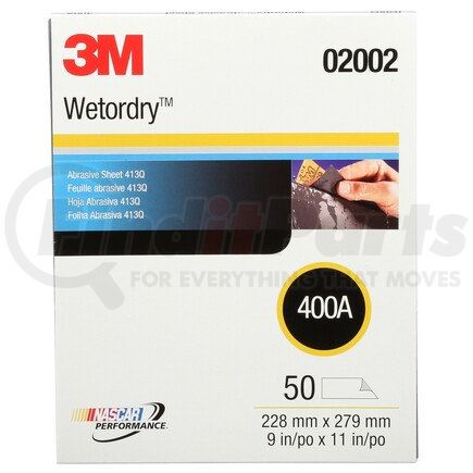 02002 by 3M - Wetordry™ Abrasive Sheet 413Q, 400, 9 in x 11 in, 50 sheets per carton, 5 cartons per case