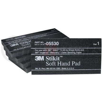 05530 by 3M - Stikit™ Soft Hand Pad, 2-3/4 in x 5-1/2 in x 3/8 in, 5 pads per pack, 10 packs per case
