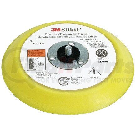 05576 by 3M - Stikit™ Disc Pad, Blue, 6 in x 3/4 in 5/16-24 External, 10 per case