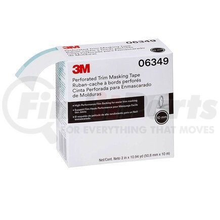 06349 by 3M - Perforated Trim Masking Tape, 10 mm Hard Band, 50.8 mm x 10 m