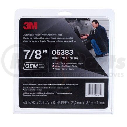 06383 by 3M - ATTACH TAPE 7/8'X20YD BLK