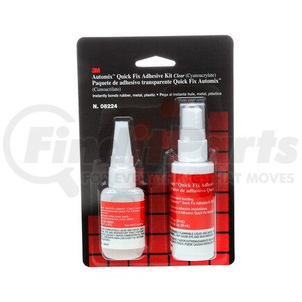 08224 by 3M - Quick Fix Adhesive Kit Adhesive, 0.7oz adhesive/2.0oz accelerator