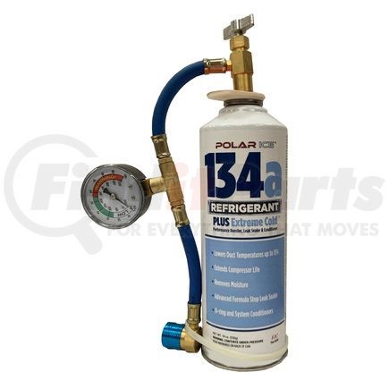 525 by FJC, INC. - Polar Ice™ R-134a Refrigerant - PLUS Extreme Cold™, with Hose & Gauge, 19 Oz.