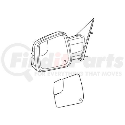 6YJ61KXJAB by MOPAR - Door Mirror - Left, For 2019-2022 Ram 1500