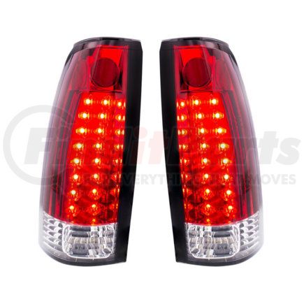 110545 by UNITED PACIFIC - Tail Light - LED, Red/Clear Lens, for 1988-1998 Chevy & GMC Truck