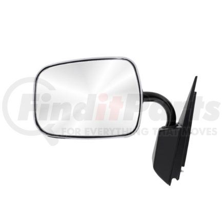 110957 by UNITED PACIFIC - Door Mirror - Driver Side, Stainless Steel, with Black EDP J-Arm & Base, for 1988-1998 Chevy & GMC Truck