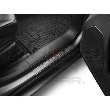 82214008AB by MOPAR - Door Sill - Stainless Steel, with Cherokee Logo, For 2014-2023 Jeep Cherokee