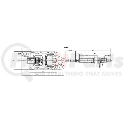 3FL002 by DINEX - Nitrogen Oxide (NOx) Sensor - Fits Freightliner/Detroit (SCR Outlet)