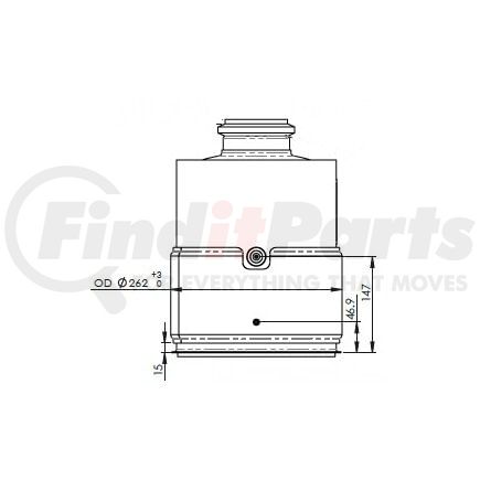 58071 by DINEX - Diesel Oxidation Catalyst (DOC) - Fits Cummins