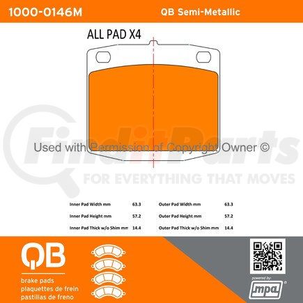 1000-0146M by MPA ELECTRICAL - QB Semi-Metallic Brake Pads