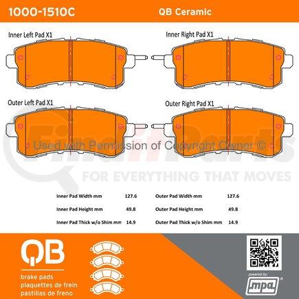 1000-1510C by MPA ELECTRICAL - QB Ceramic Brake Pads